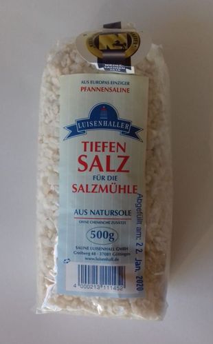 Original Luisenhaller Salinen-Stein-Salz, grob, Tüte 500g
